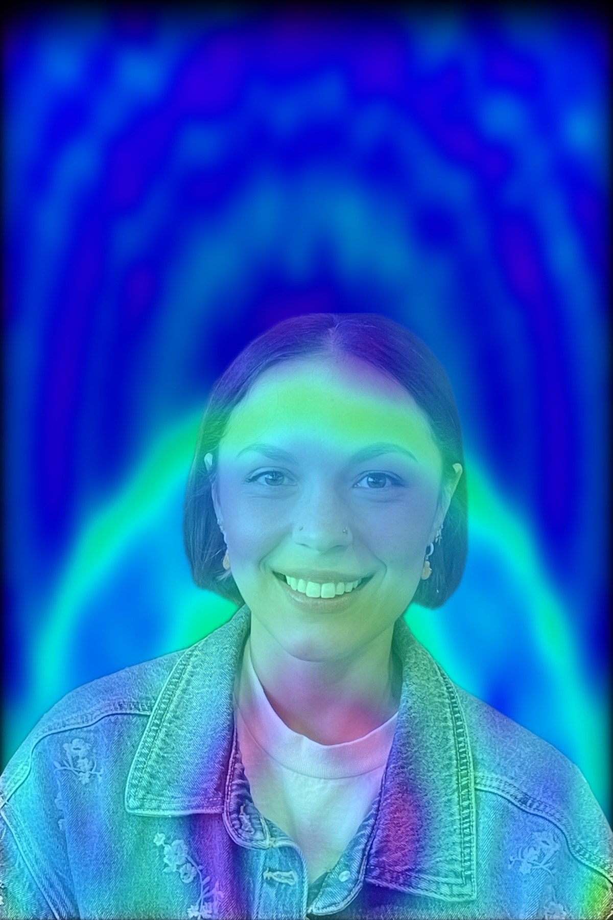 Aura portrait with a blue and green palette